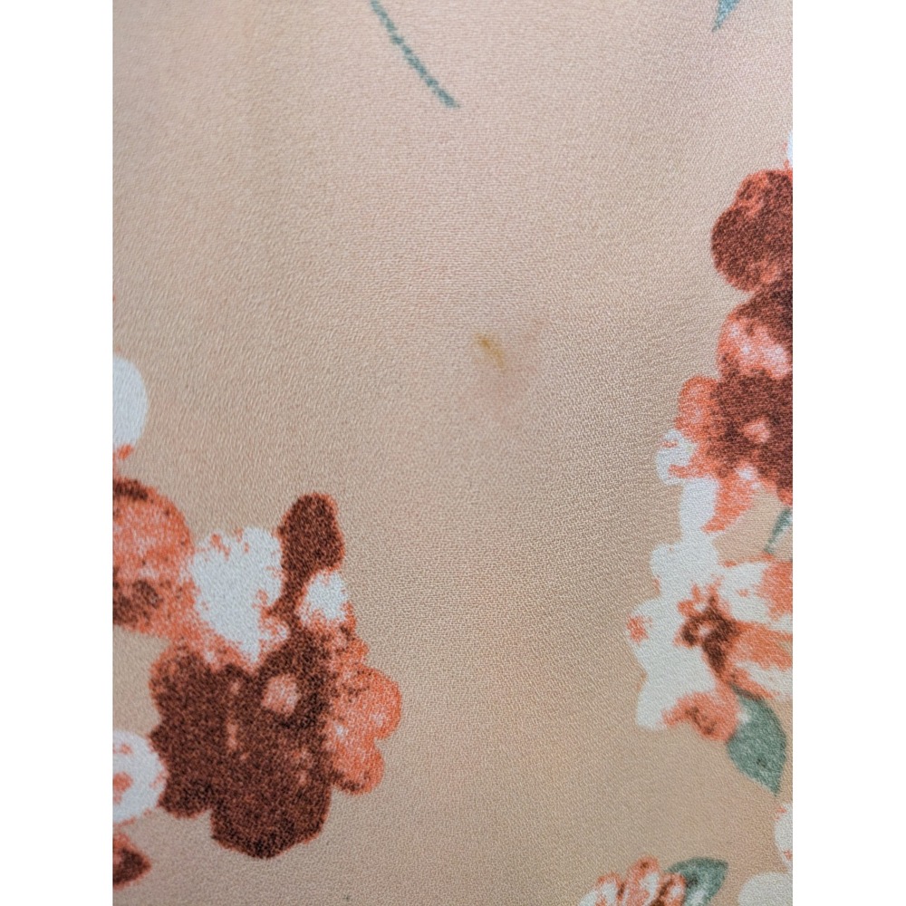 Lulus Maxi Dress Women's Small Peach Floral High Halter Neck Sleeveless Chiffon - Picture 8 of 11